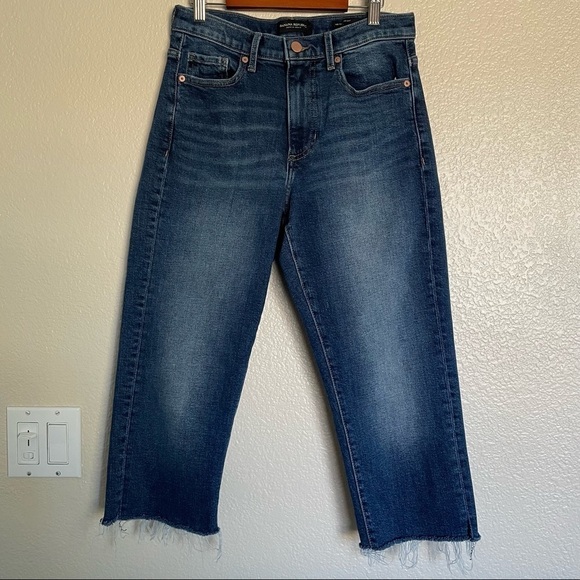 Banana Republic Mid Rise Straight Leg Raw Ham Crop Jeans - Picture 1 of 10